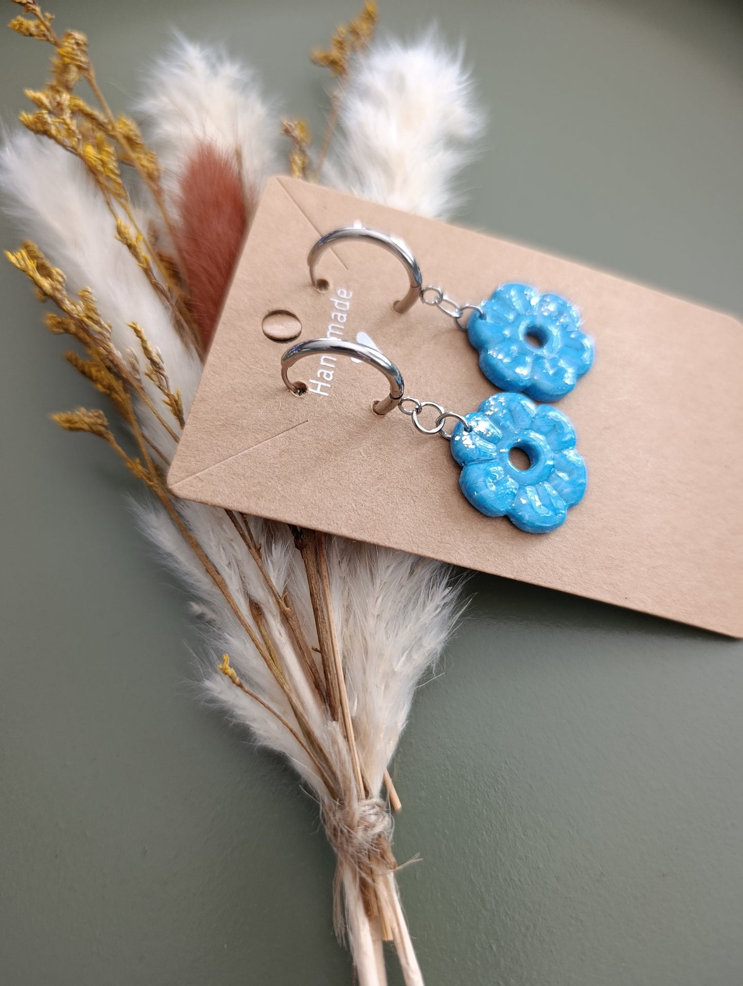 Créoline fleur bleue argentée