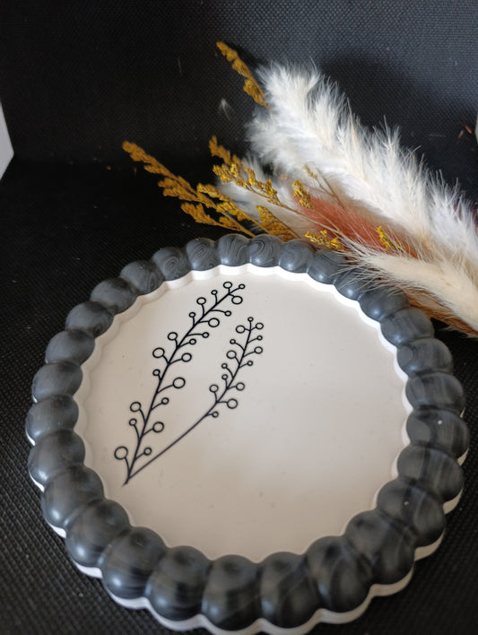 Vide poche rond noir et blanc