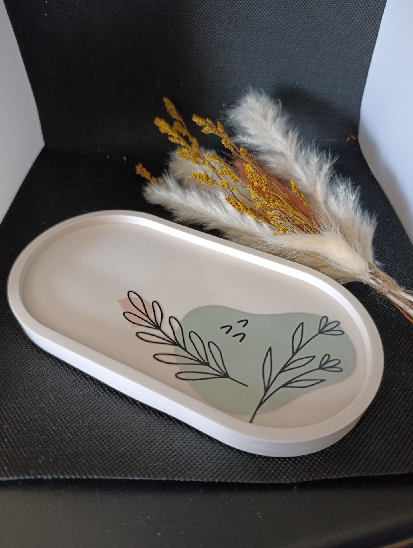 Vide poche oval feuille