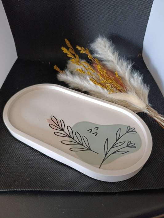 Vide poche oval feuille