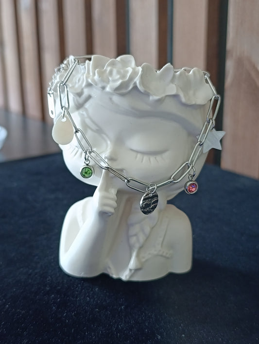 Bracelet argent perles et nacre