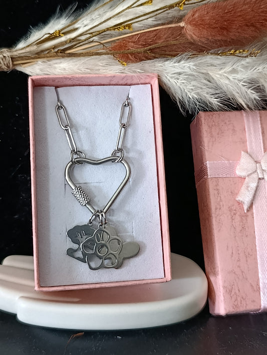Collier coeur argent