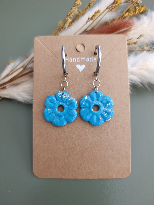 Créoline fleur bleue argentée